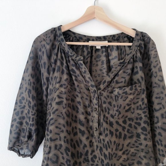LOFT Tops - LOFT Sheer Animal Print Blouse